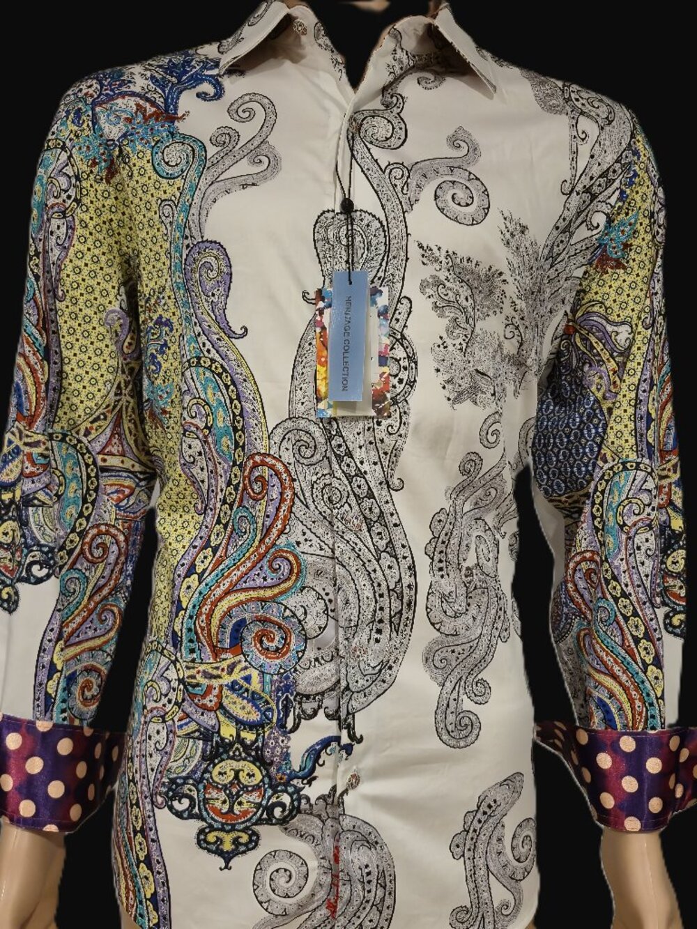 NWT ROBERT GRAHAM LIMITED EDITION MARKY MARK COTTON PAISLEY EMBROIDERY SHIRT